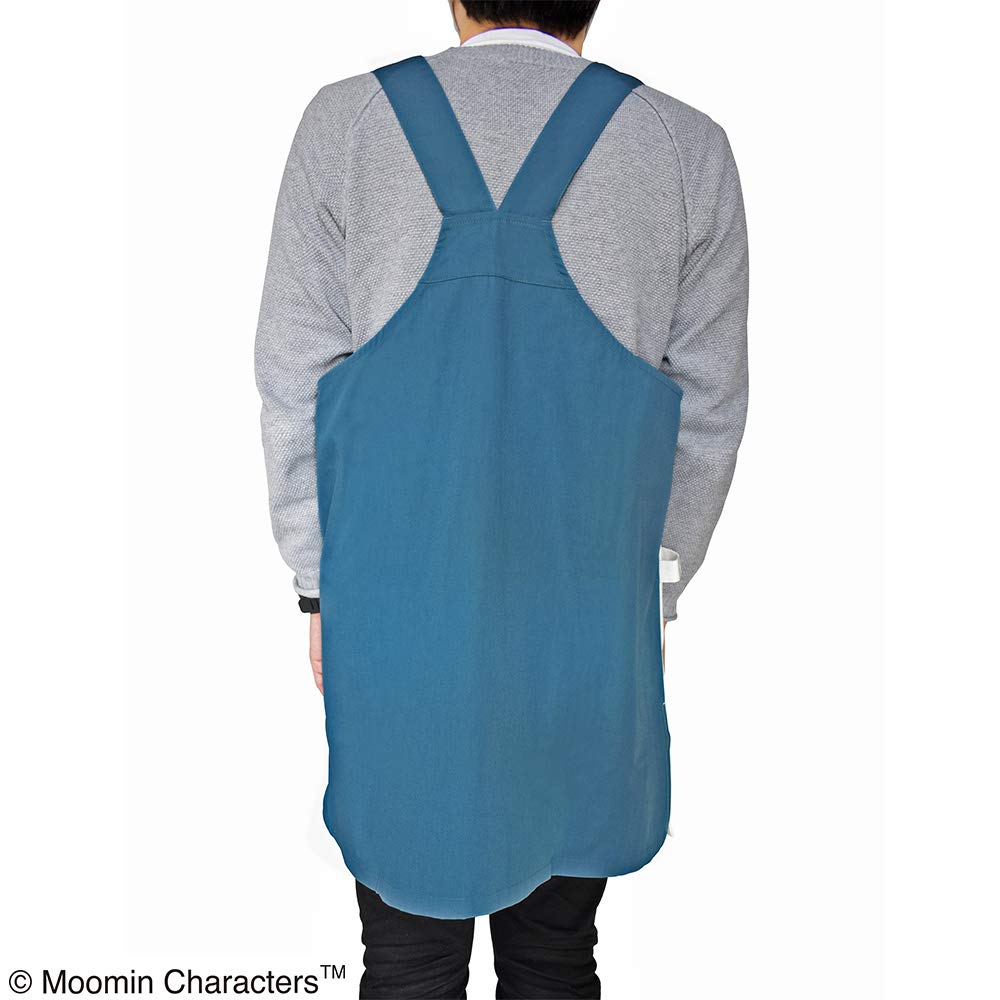 Saint Ladies Moomin Striped Navy Size Total 89cm Apron, (Unisex) [ST-IM0050], M-LL (Men's S-L), Bust Approx. 79-104cm, Length Approx.