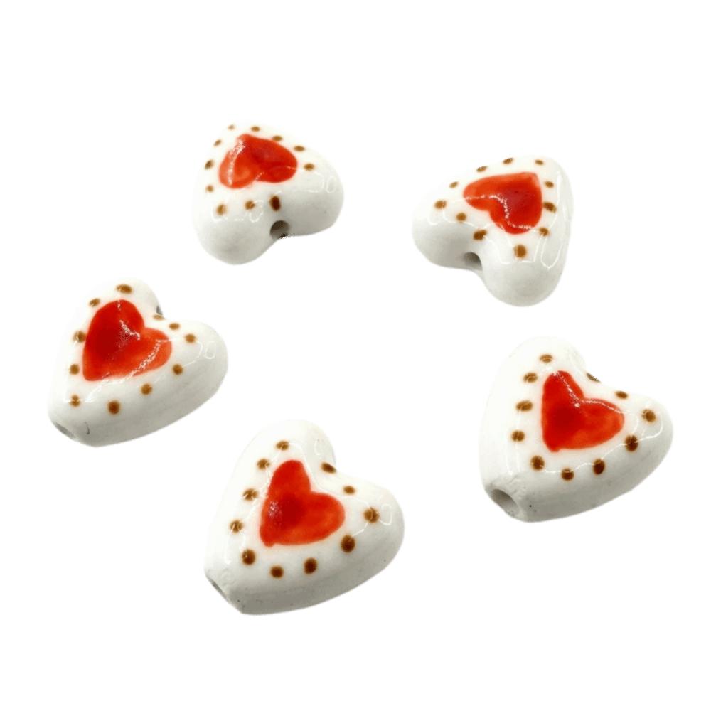 

5pcs/set Small Jewelry Making Double Sided Hand-Painted Flower Beads Handmade Porcelain Beads Craft Style B
