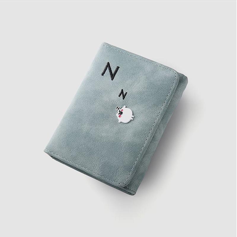 Damen-Geldbörse, Vintage-Stil, solides langes Nubukleder, Geldklammer, Clutch, Marken-Designer-Geldbörsen