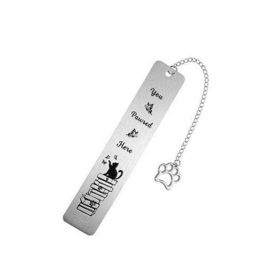 Black & White Funny Cat Dog Stainless Steel Bookmarks - Cute Color Blocking Design