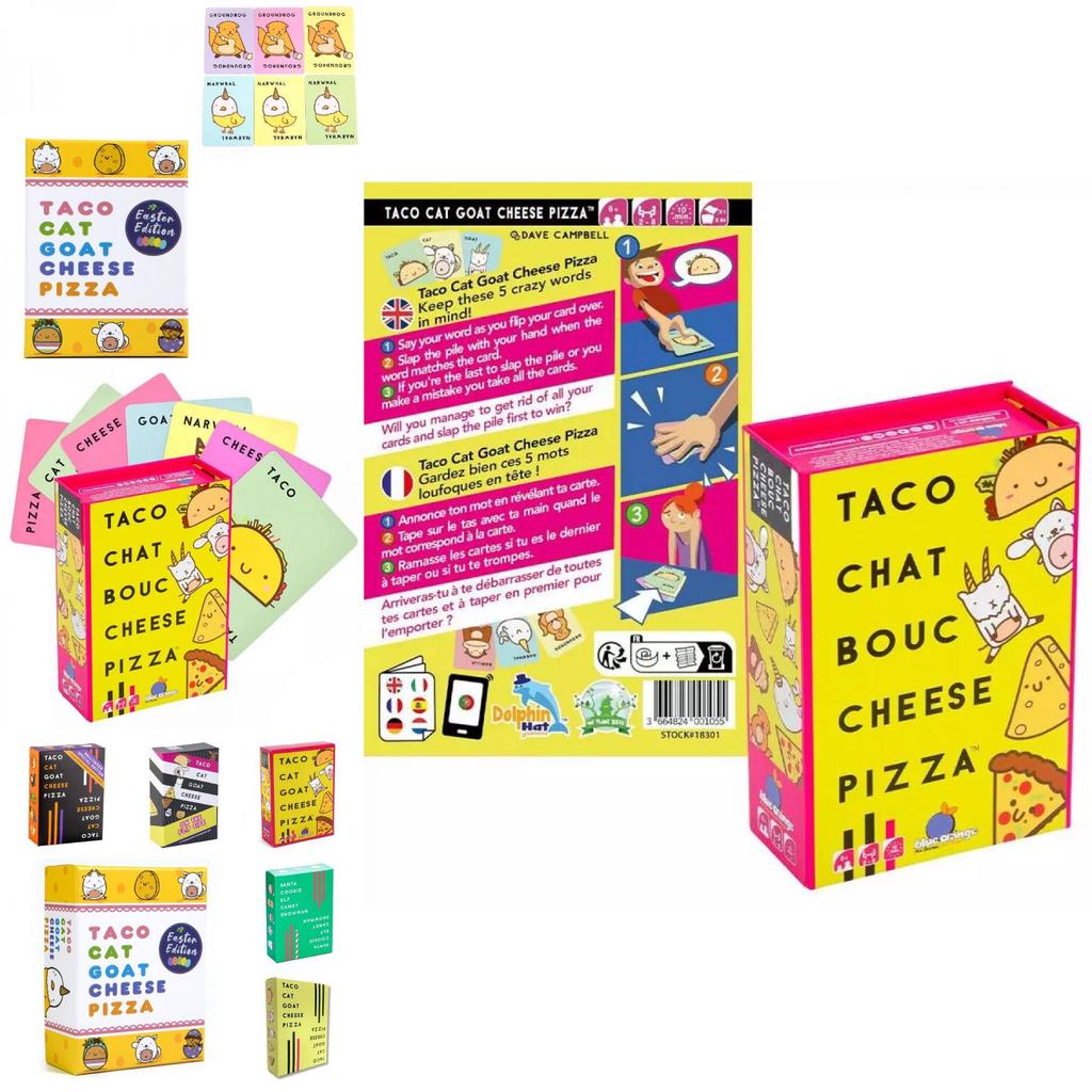 Unique Taco Cat Goat Cheese Pizza Card Game Featuring Halloween Treats
