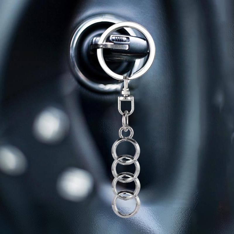1Pcs 3D Metal Car Badge Keychain Zinc Alloy Keyrings Auto Accessories For Audi A4 A3 A5 A6 A7 A8 Q3 Q5 Q7 Q8 B5 B6 B7 B8 B9 Q7 8P 8V 8L Q7 S4 S5 S6 S7