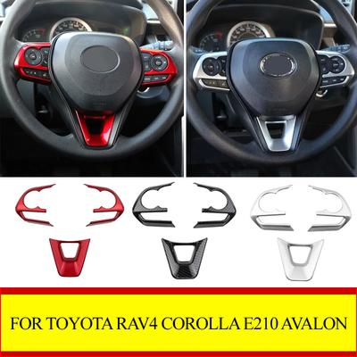 3Pcs/Set Steering Wheel Panel Button Switch Cover Sequ For Toyota RAV4 Corolla E210 Avalon  - Car Accessories