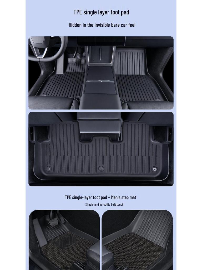 Eco-Friendly TPE All-Weather Floor & Trunk Mats for Tesla Model Y