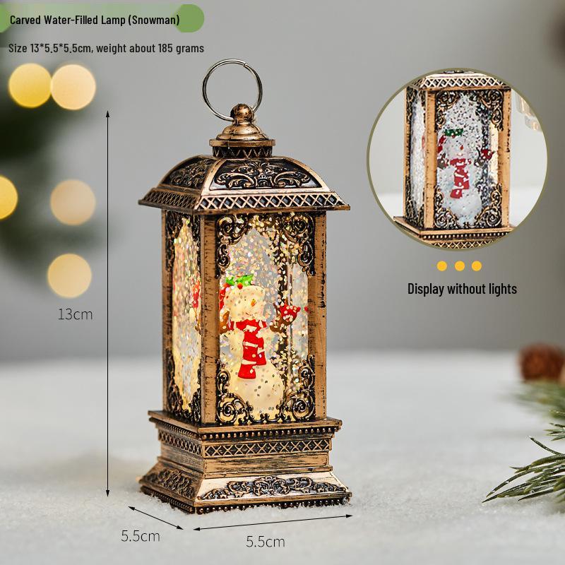 2026 Christmas Ornament: Carved Old Man Tree, Water-Filled Wind Lantern Scene
