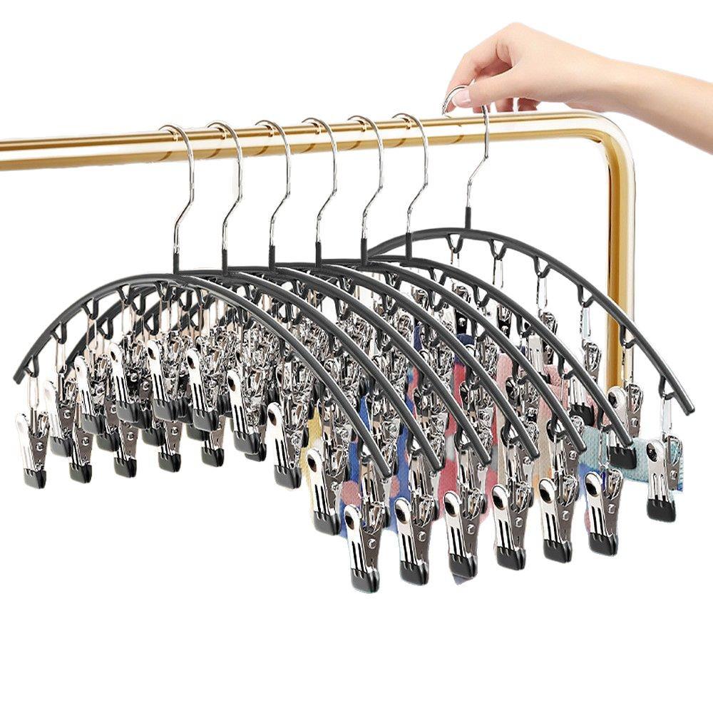 Seamless Stainless Steel Multi-Functional Clothes Hanger for Drying and Storing Underwear and Socks.