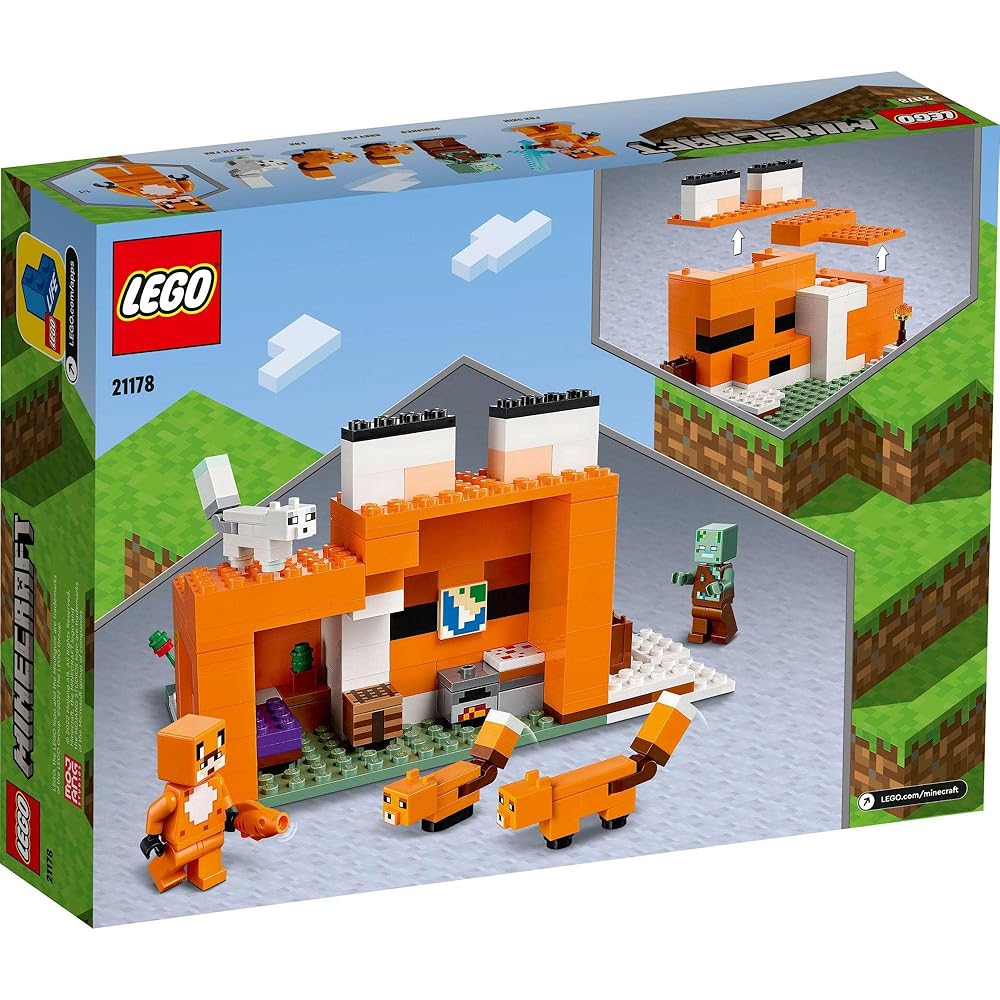 LEGO Minecraft Fox Lodge Building Set 21178 Toy for Kids Ages 8-10 Block Figures