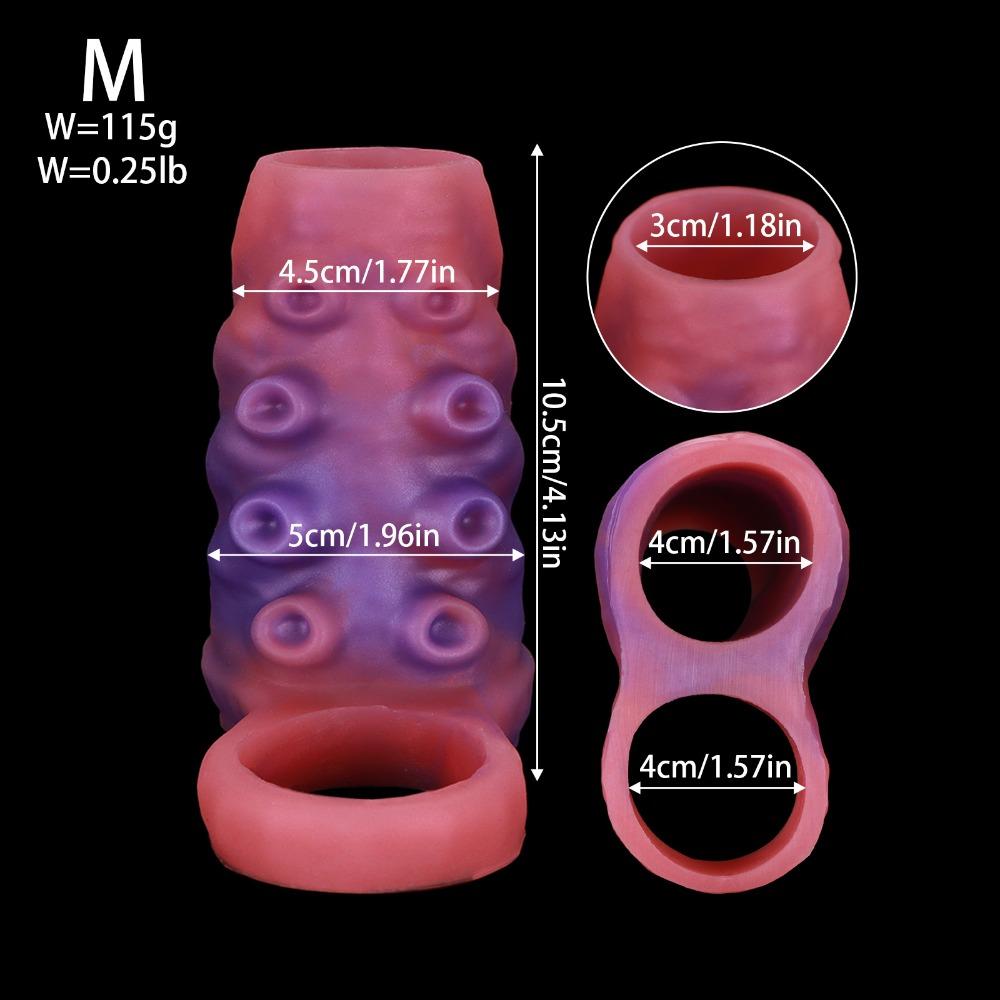 Octopus Shape Hollow Penis Sleeve Soft Silicone Wearable Penis Extender for Men