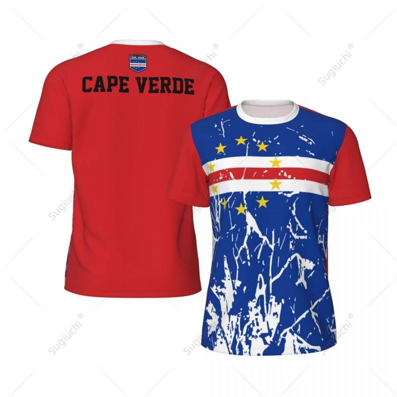 Exclusive Design Cape Verde Flag Grain 3D Printed Men For Running Bike Soccer Tennis Fitness Sports Tshirt Mesh Short T-shirt