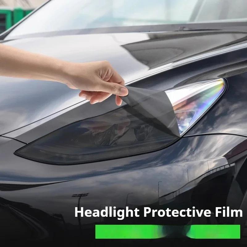 For Tesla Model 3 Y Taillight Foglight Charging Port Car Styling TPU Film Blackened Tint Film Full Set Headlight