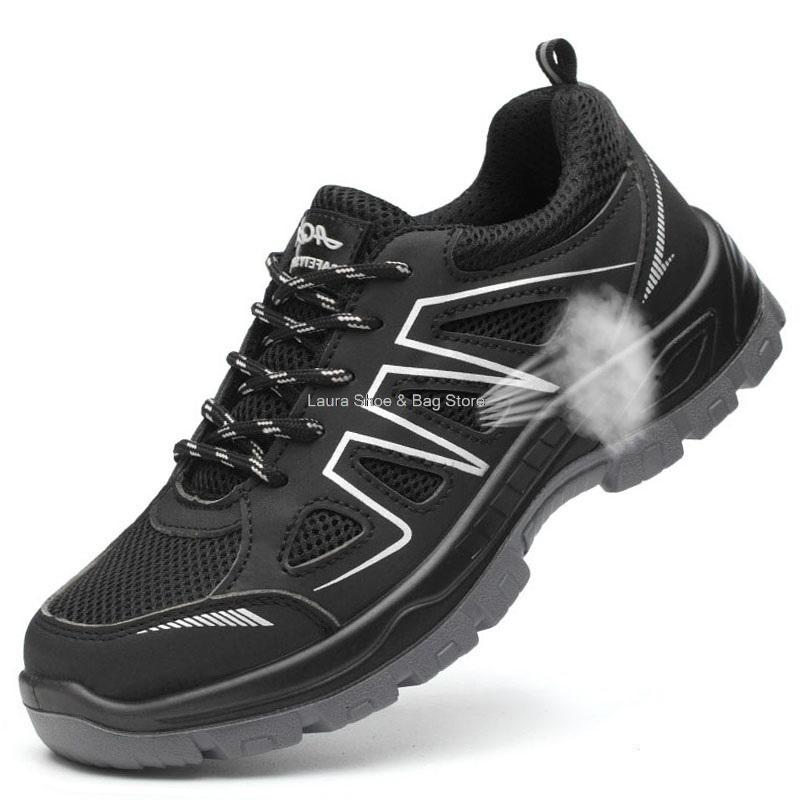 Fashion Work Safety Shoes Men Boots Fashion Work Sneakers Male Shoes Adult Work Boots Steel Toe Shoes Indestructible Men Safety Boots