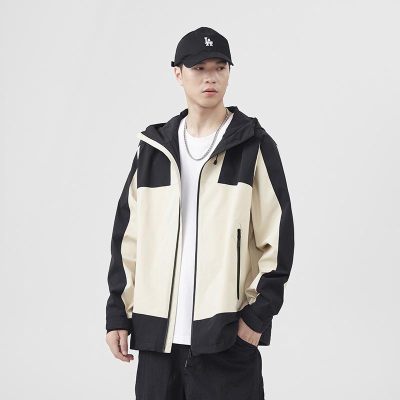 Mountain Outdoor Waterproof Quick-Drying Contrasting Jacket Men'S Loose Casual Men'S Splicing Design Jacket Top