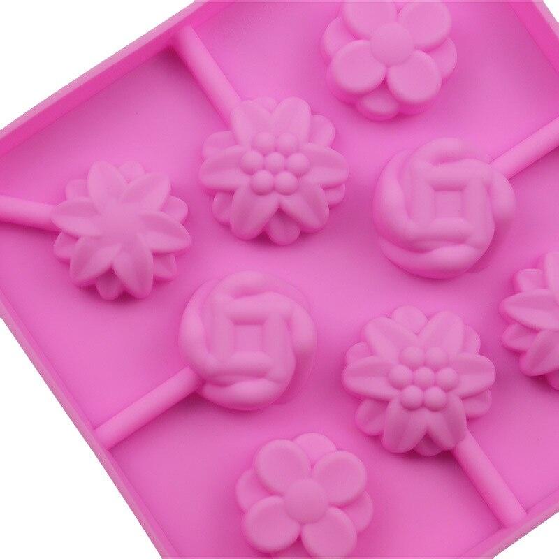 1PC Flower Silicone Lollipop Candy Mold Ice Cream Mold Kitchen Tool DIY Food Mold