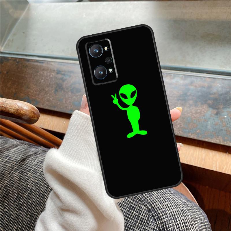 Cartoon Alien Case For Realme 13 Pro Plus 11 12 14  C71 C75 C55 C51 C53 C25 C63 C61 C65 C67 GT6 GT7 15 Pro