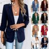 Jachetă Casual Vintage JPNTKY pentru Femei, Culoare Uni cu Imprimeu, Toamnă Iarnă, Mânecă Lungă, Guler POLO, Designuri Unice & Paltoane