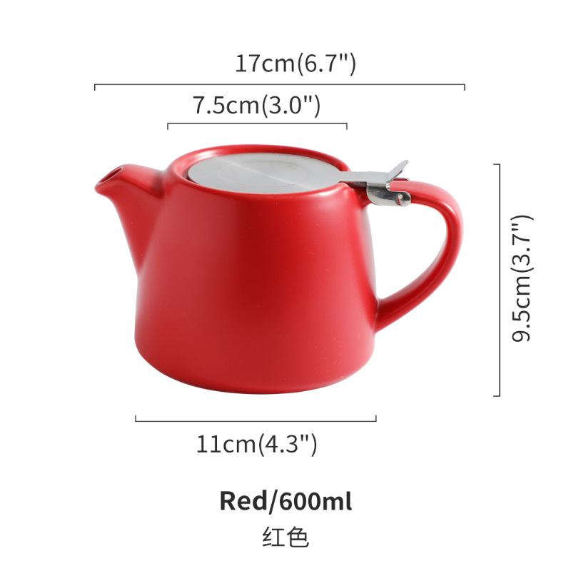 BR600ML Colorful Ceramic Teapot Household Tea Set with Filter Screen Large Capacity Afternoon Tea Infuser Teapot Coffee KettleEY