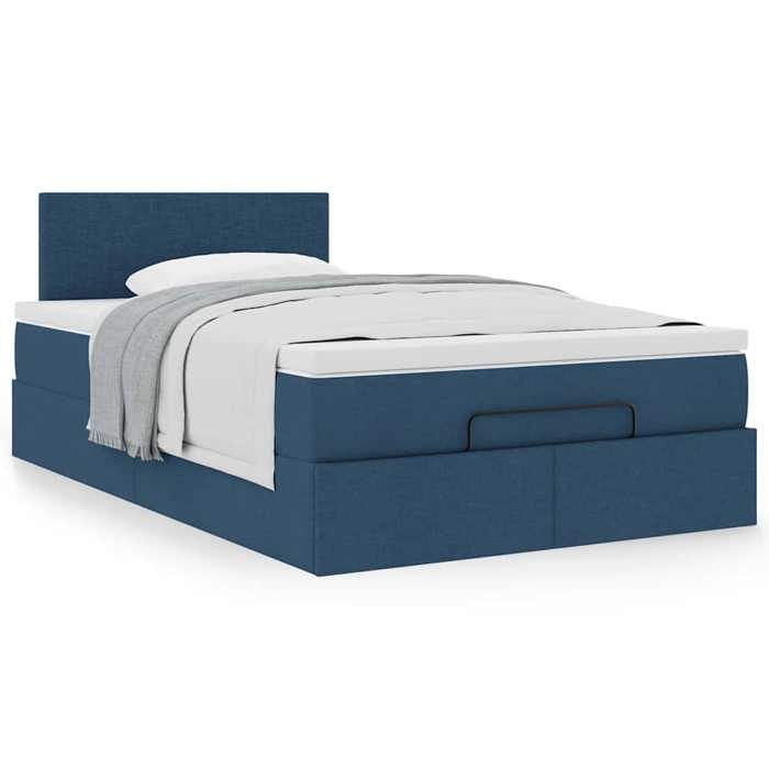 Maison Exclusive - Cadre de lit ottoman avec matelas bleu 120x190 cm tissu
