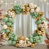 112PCS Green Balloon Garland Arch Retro Olive Green Balloon Set Chain Glue Latex For Wedding Birthday Party Background Decor