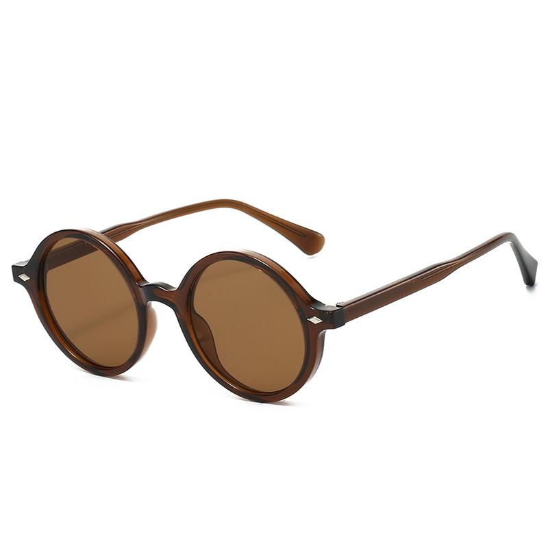 New Retro Round Women Sunglasses Fashion Green Candy Color Shades UV400 Men Trending Rivets Punk Sun Glasses