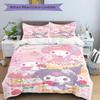 3pcs Dessert Adventure My Sweet Kuromi Pattern Bedding Set, 1* Cover + 2*Pillowcases, Printed Bedding Set, Soft and Comfortable.S017