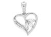 Silver Heart Pendant with Cubic Zirconia Rhodium-Plated Heart Pendant Cubic Zirconia
