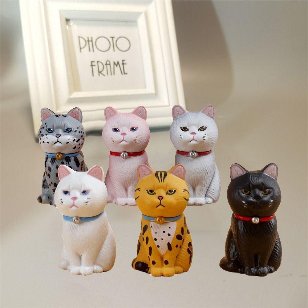 Small Bell Sitting Cat Figure Toy Mini Mini Cat Ornament Simulated Cat Model Doll  Girls Gifts
