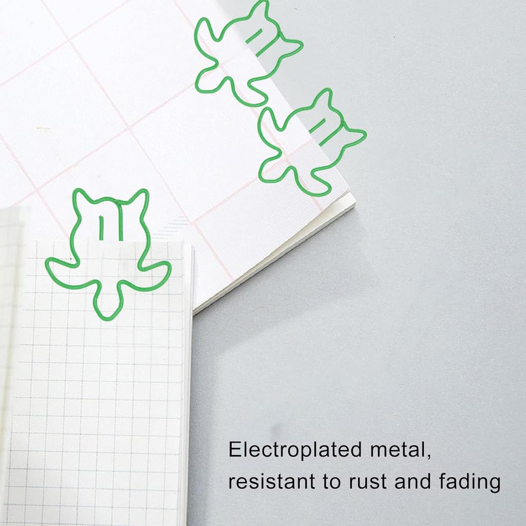 100Pcs Animal Shaped Paper Clips, Electroplated Cute Paper Clips, Fancy Paperclips with Storage Box for Family Office School (Sea Turtle)