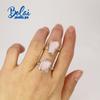 Baroque Gemstone Ring Handmade Natural Pink Opal Rough Gemstone Ring 925 Sterling Silver Fashion Lady Fine Jewelry