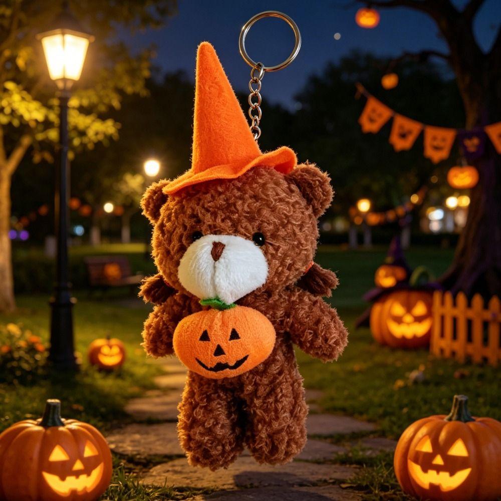 DIY Halloween Plush Pendant Kawaii Bear Plush Doll Little Bear Plush Keychain  Phone Accessories
