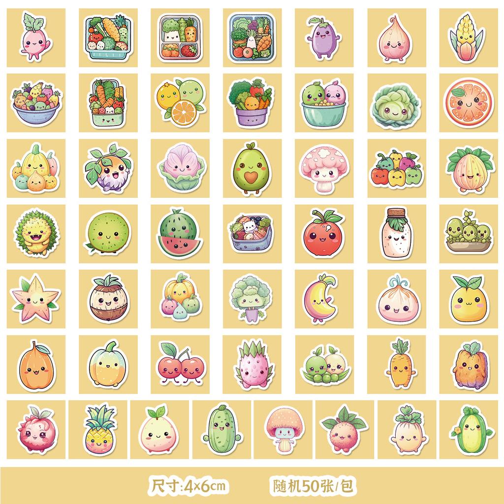 50/100 Cute Style Flowers and Succulent Graffiti Stickers Suitcase Decoration Waterproof Stickers DIY Hand Account Stickers