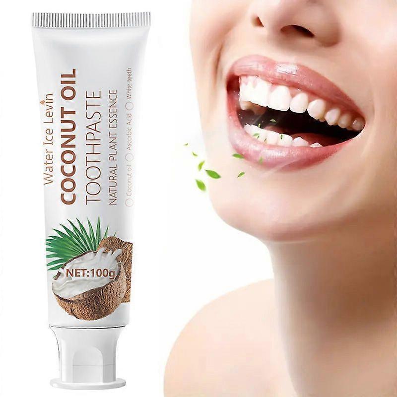 Water Ice Levin Toothpaste Coconut Oil Toothpotase, for Enamel Protection and Tooth Strengthening, Fresh Breath, Daily Use for Oral Health
