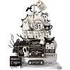Halloween Party Decorations Set 20Pcs Wooden Pumpkin Tabletop Decor Ghost Happy Halloween Sign Tiered Tray Decor for Home