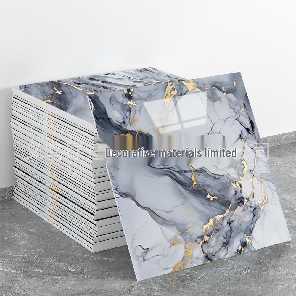 Self-Adhesive Pink Marble Wallpaper: Waterproof, Heat-Resistant Wall Sticker with Aluminum Plastic Panel