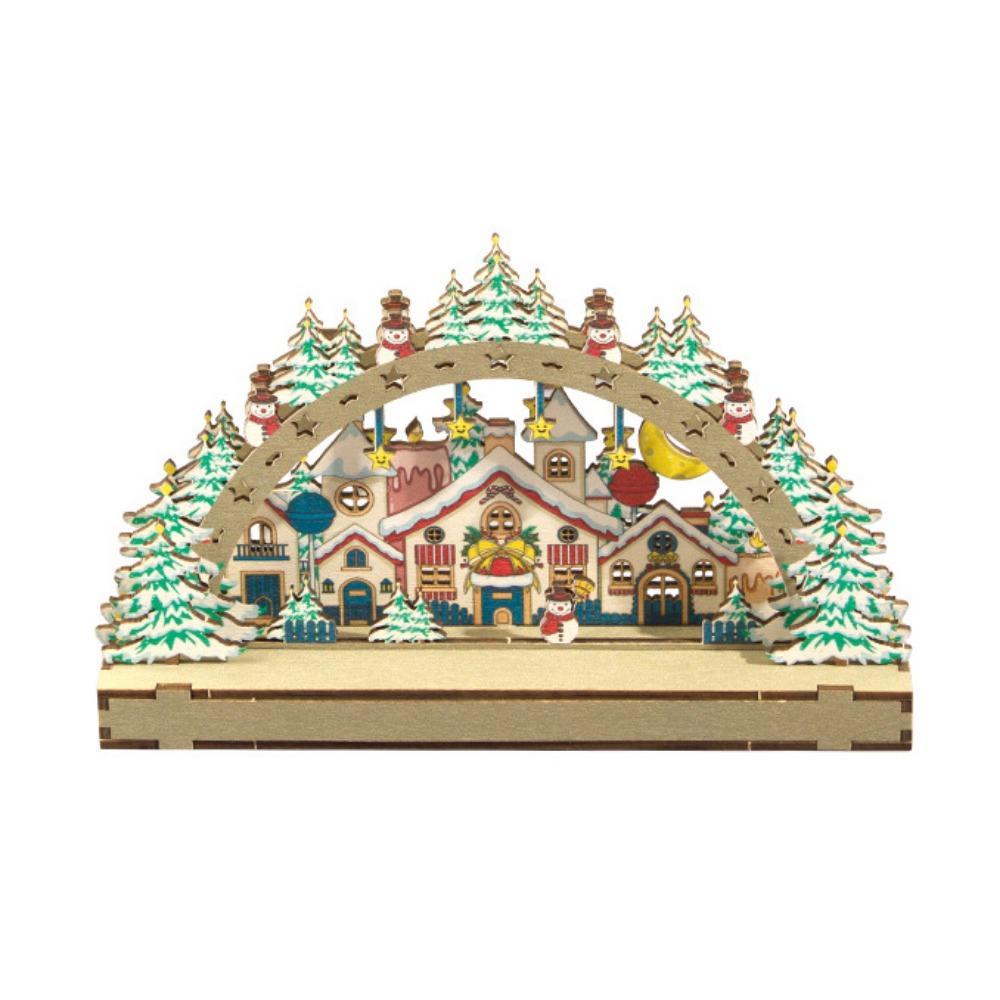 Handmade Christmas Wooden Ornament Xmas Tree Christmas DIY Assemble Xmas Village House  Christmas