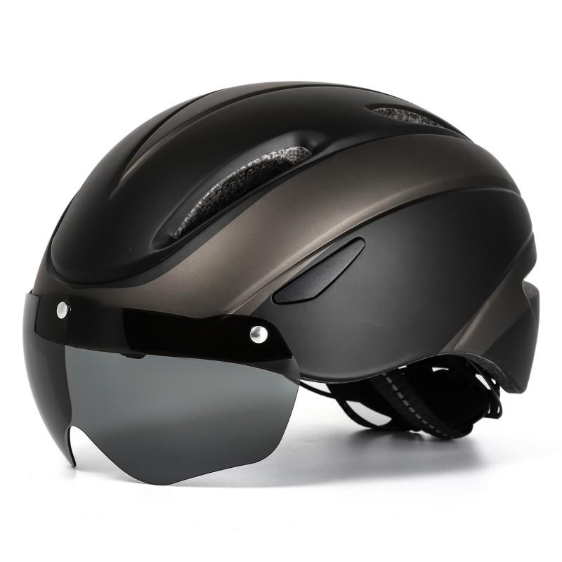 Multi-Color Cycling Helmet With Integrated Goggles Adults Mountain Bike Road Use Unisex EPS Half
