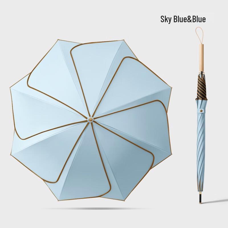 Zuoyoumu Petal Straight Handle Sun & Rain Umbrella