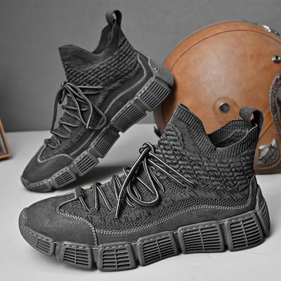 Rudens Žiemos Nauji Vyriški Aukštakulniai Laisvalaikio Batai Megztos Ankle Boots Vyriškos Kojinės Batai Verslo Trumpi Batai Universalūs Nemokamas Pristatymas