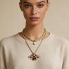 ZA Cross-border 2-piece Imitation Pearl and Micro-inlaid Zircon Animal Pendant Necklace Versatile Daily Commuter Women's Models