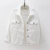 Solid Short Women's Denim Coat Spring Autumn Female Loose Jeans Jacket Purple Student Casual Outwear White Pink Yellow Red Black
