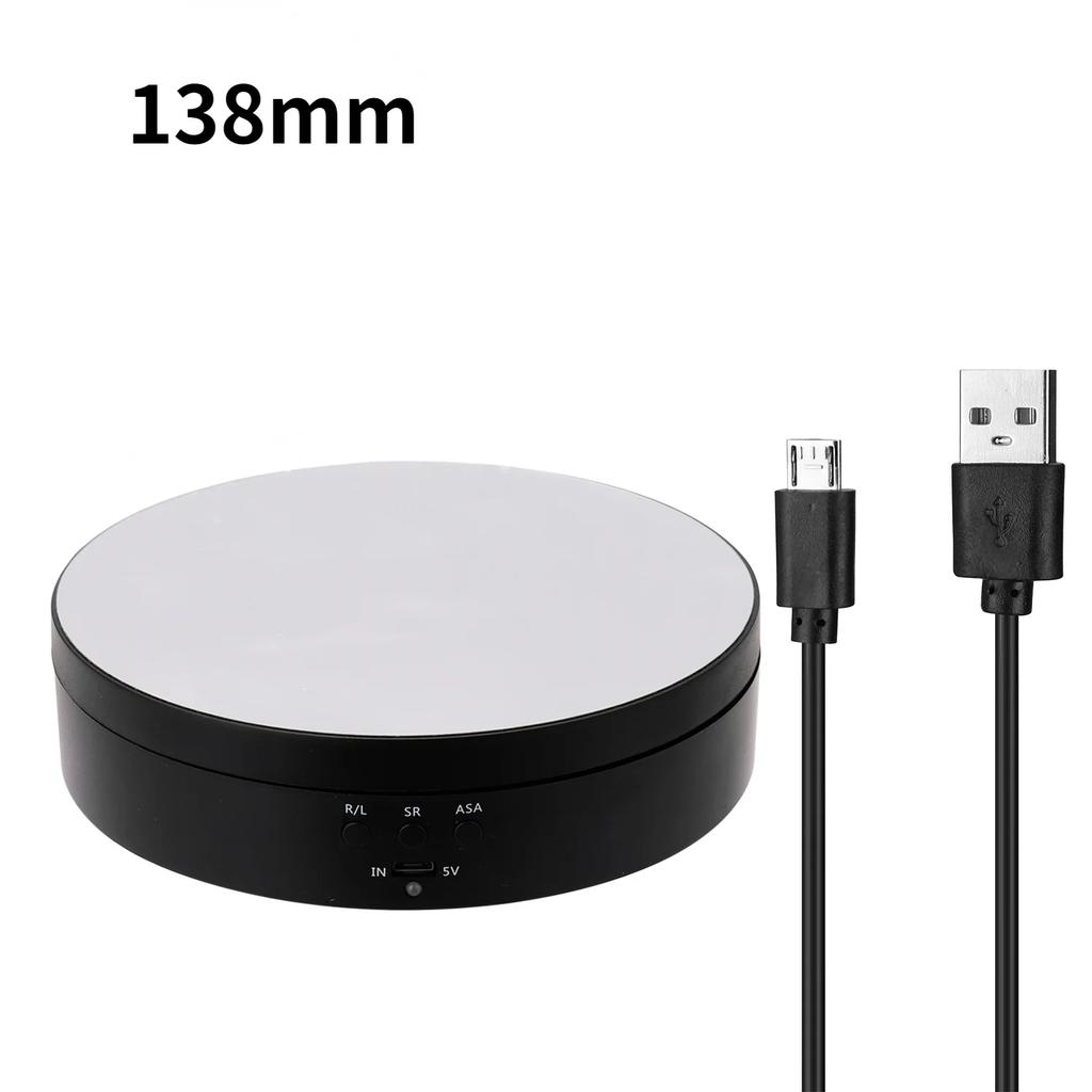 3 Prędkości Elektryczny Obrotowy Stojak Wystawowy Lustro 360 Stopni Talerz Obracany Uchwyt na Biżuterię Bateria do Fotografii Filmowania Rekwizyty