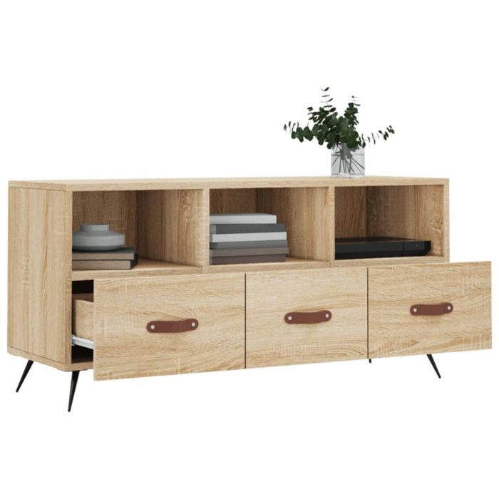 VidaXL Meuble TV chêne sonoma 102x36x50 cm bois d'ingénierie 829007