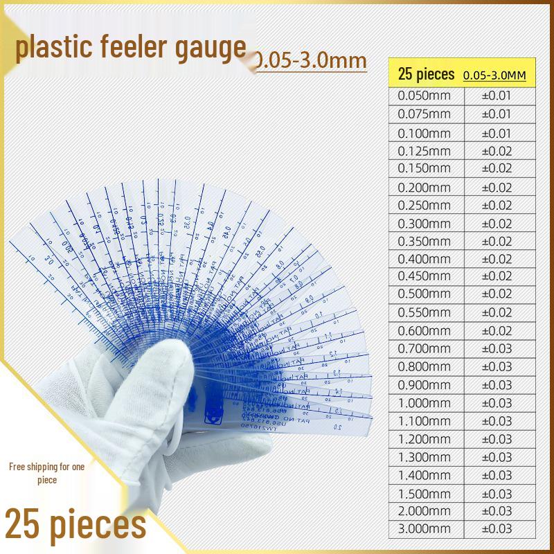 Plastic Feeler Gauge Set: 0.02-1.0mm & 0.05-1.5mm Thickness and Gap Shims.