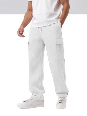 2025 Heren Casual Cargo Broek in Amerikaanse Stijl, Rechte Pijp, Meerdere Zakken, Sport Fleece Lange Broek