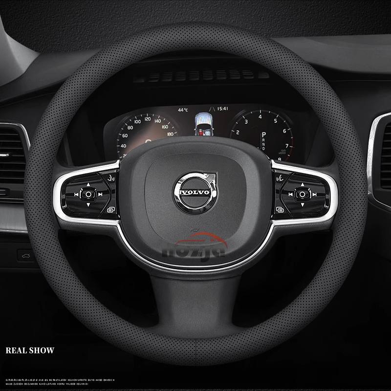 Car Leather Steering Wheel Cover for Volvo XC90 S90 XC60 V90 V60 B4 B5 B6 T4 T5 T6 T8 D4 D5 2012 -2025 Auto Accessories