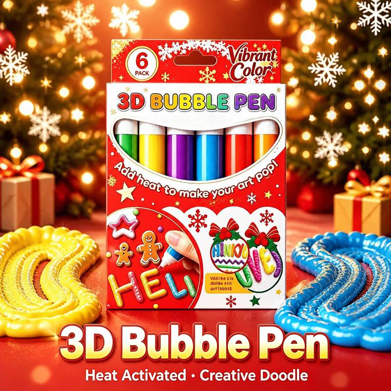 1/6/12 Stück DIY Popcorn-Zeichenstifte Magischer Popcorn-Stift 3D Aufgeblähte Verzierungs-Dekor Graffiti Schreibwaren Für Kinder Weihnachten