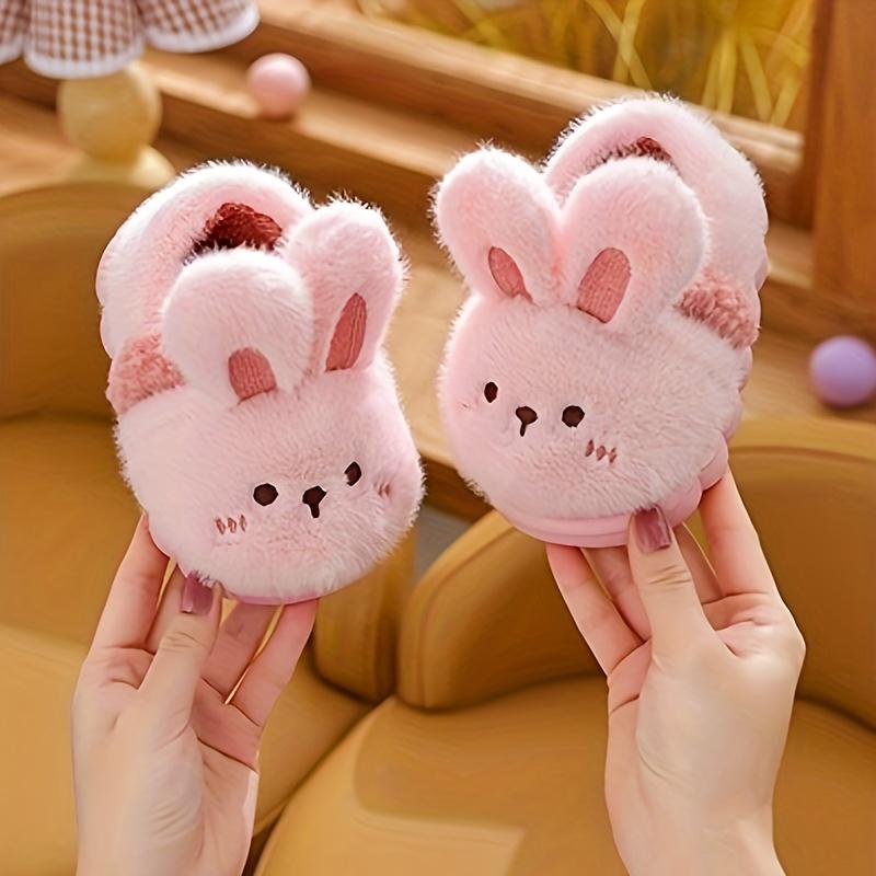 Casual Cute Cartoon Animal Slip On Furry Home Shoes for Girls Boys, Non-slip Warm Comfy Slippers for Indoor