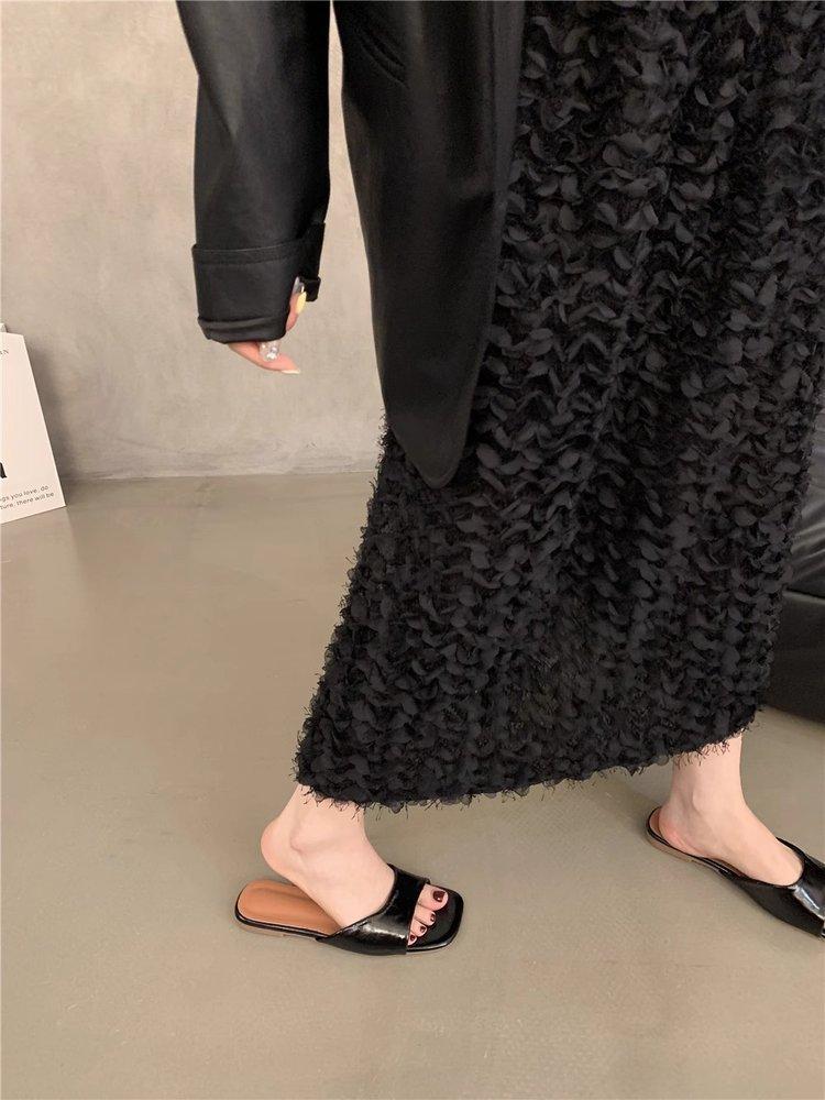 

Корейская версия однотонных тапочек с плоским дном, серебристые классные тапочки, женская летняя одежда, пляжные тапочки, французская женская обувь 35