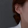 Korean Mini Small Heart Stars Stud Earrings For Women Student Teen Simple Tiny Minimalist Silver Color Ear Piercing Jewelry