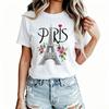 Paris Eiffel Tower Womens TShirt Cotton Funny Graphic Short Sleeve Tee Novelty Shirt Casual Crew Neck Top SXl
