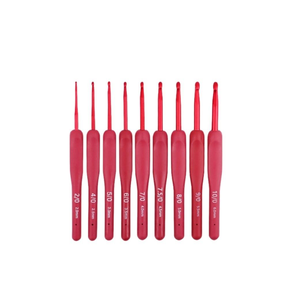 8/9Pcs Ergonomic Handle Crochet Hooks Kit Silicone Soft Handle Aluminum Crochet Crochet Needles Set DIY Handmade Craft Anti-rust